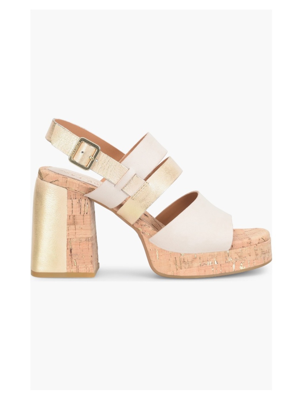 Kork-Ease Maxi Sandal Platform & Cork Natural Combo Cream, Tan & Gold Women’s 10 - Picture 3 of 12